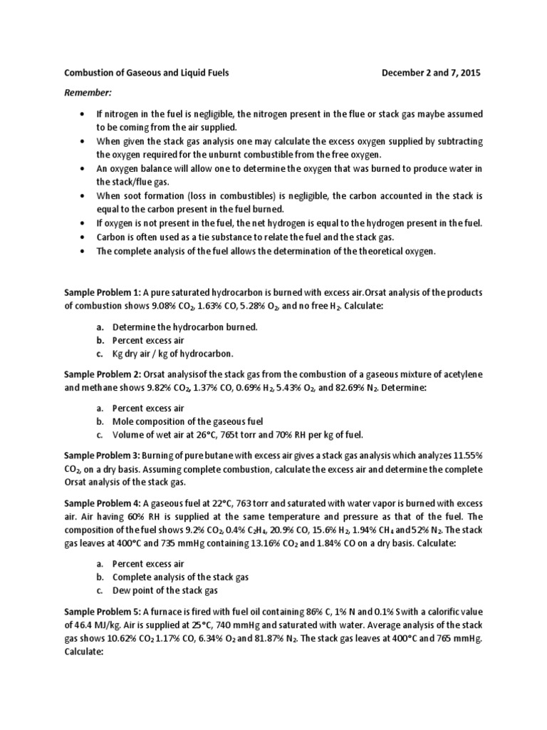 Gaseous Fuel Combustion Analysis | PDF | Combustion | Fuels