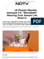 PM Modi Roasts Mamata Banerjee for Bloodbath Warning Over Assam List