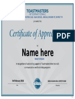Certificate of Appreciation - RTTM