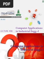 Computer Applications in Industrial Engg.-I: Lecture #08