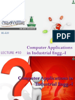 Computer Applications in Industrial Engg.-I: Lecture #10