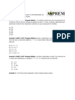 Lista Matemática AOCP