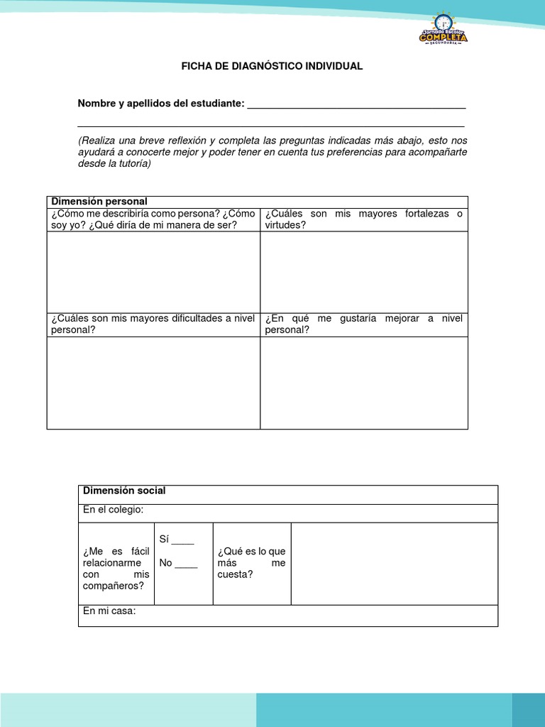 Ati-Pv-Ficha de Diagnóstico Individual | PDF | Crecimiento personal y ...