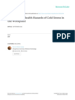 Study On The Health Hazards of Cold Stress in The Workplace: September 2010