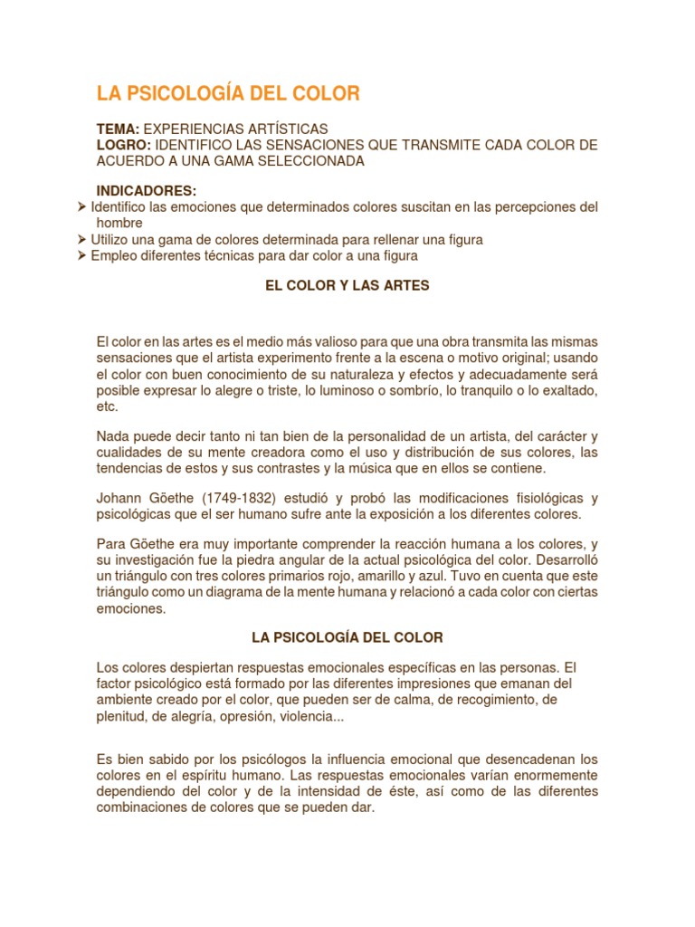 Psicologia Del Color | PDF | Color | Azul