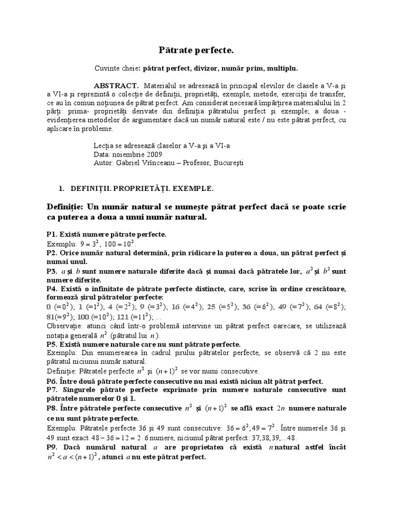 1198-5-6 Patrate Perfecte PDF | PDF