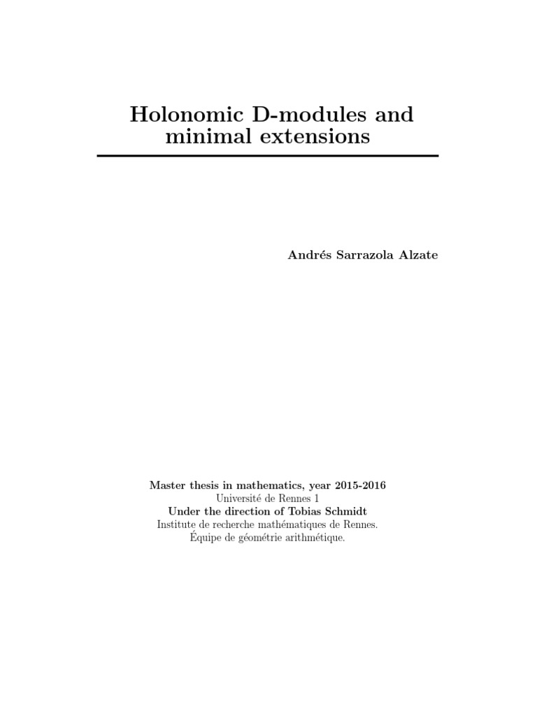 Advanced D-Module Theory | PDF | Topology | Geometry