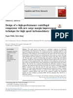 Design of A High-Performance Centrifugal Compressor With New Surge Margin Improvement Technique For High Speed Turbomachinery