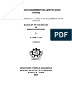 Limestone Rock Fragmentation Analysis Using Wipfrag: Bachelor of Technology in Mining Engineering