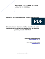 Situación Del Sector Forestal Ecuatoriano e Impacto de Las Políticas Públicas, 2000-2013