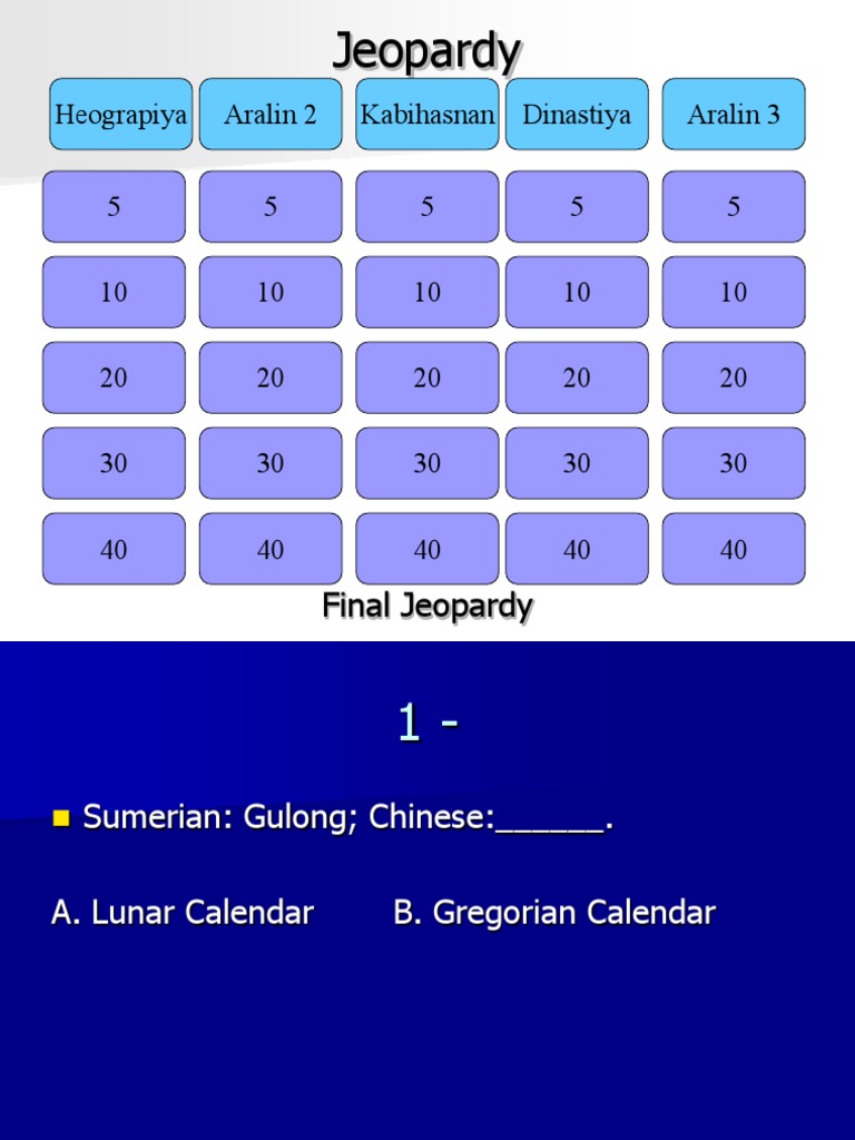 Jeopardy Template | PDF