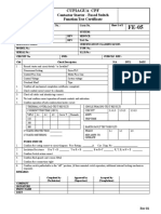 Cupiagua CPF: Contactor Starter - Fused Switch Function Test Certificate