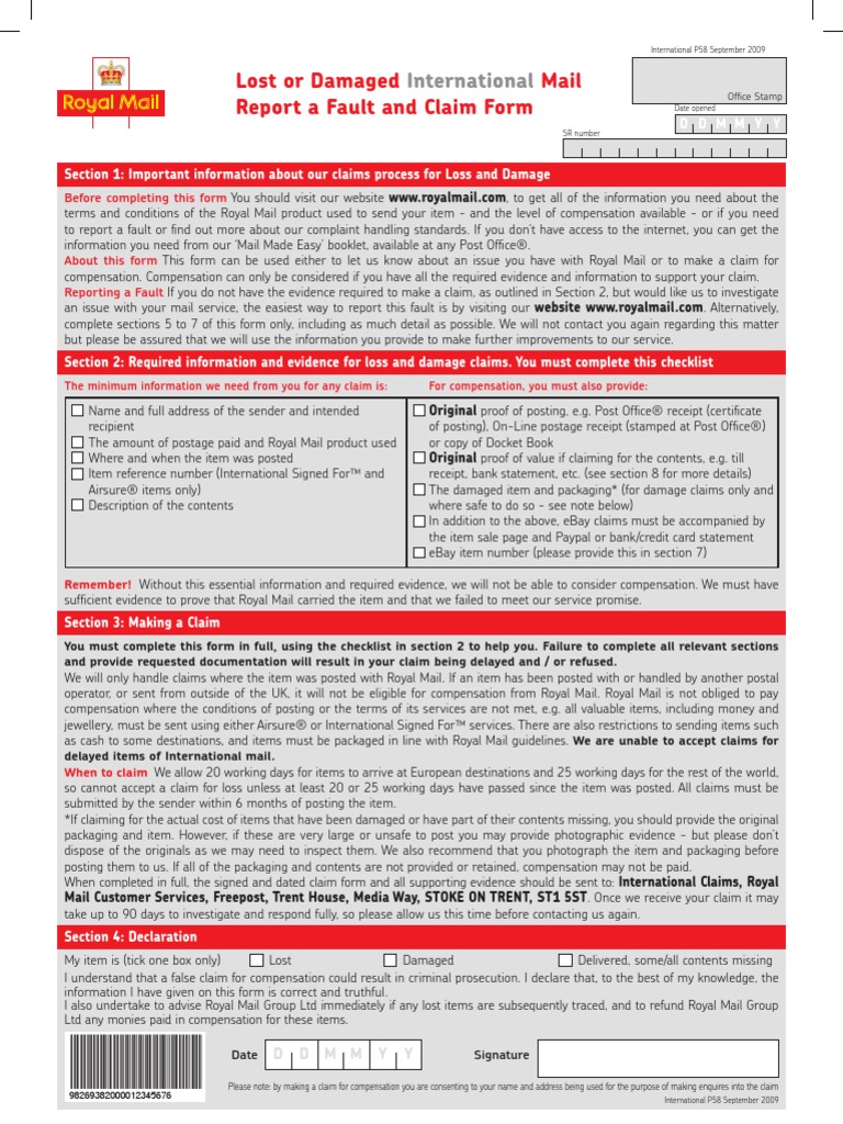 International P58 Form English 09 | PDF | Finance & Money Management