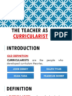 The Teacher As Curricularist