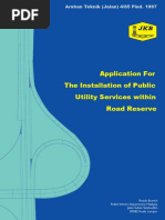 Arahan Teknik Jalan 4 85 Pind 1997 Application For The Installation of Public Utilitiy Services Within Road Reserve PDF