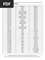 MAIN Electrical Parts List: Part Code Design Loc Description