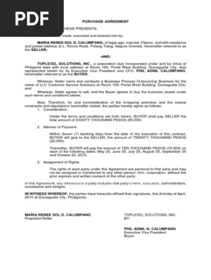 Purchase Agreement