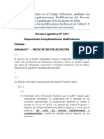 Cambios en El Código Tributario - Decreto Legislativo #1372