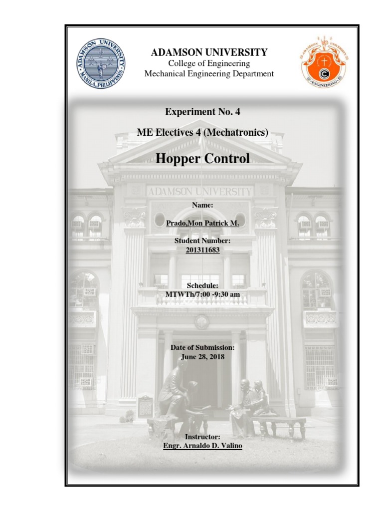 ME Electives 4 Experiment 4 Hopper Control | PDF | Valve | Programmable ...