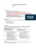 General Methods of Teaching (EDU301) : Plagiarism Will Never Be Tolerated. Plagiarism Occurs When A Student Uses Work