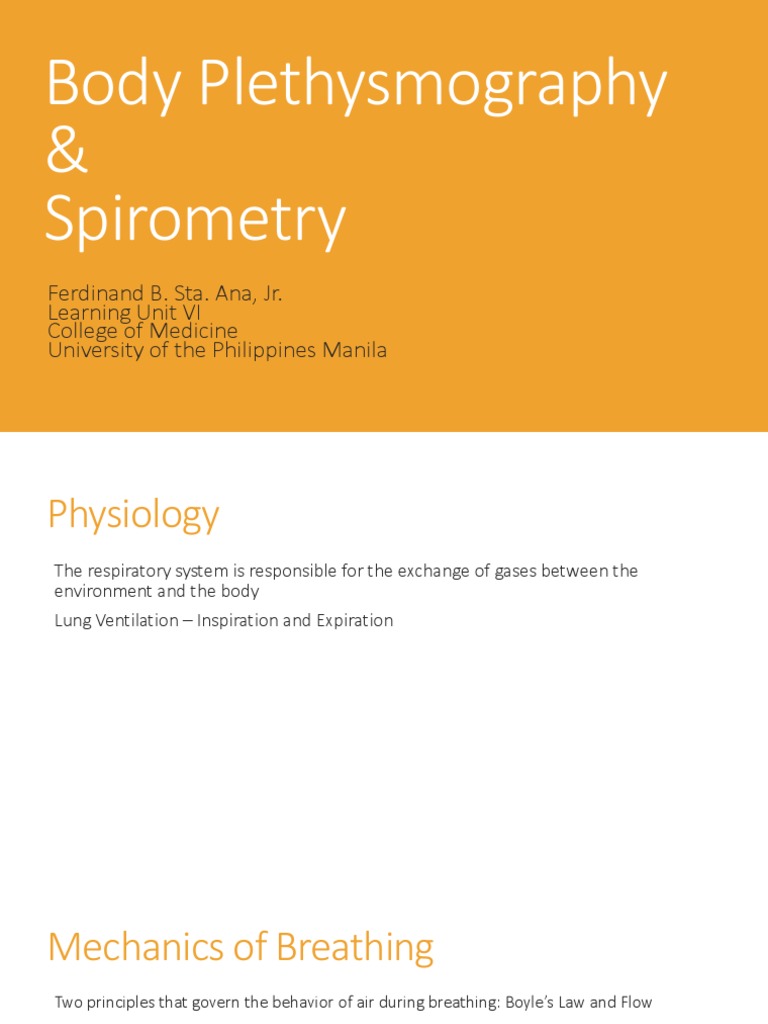 Body Plethysmography & Spirometry PDF