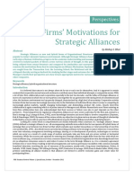 Firms' Motivations For Strategic Alliances