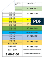 Senior High School Shorten Time Schedule
