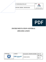 Instrumentation General Specification: Project: Pp-Pe Pilot Plant