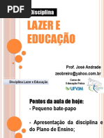 Lazer e Educação Aula 1
