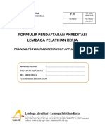 F.01 (Formulir Pendaftaran Akreditasi LPK) Revisi 01