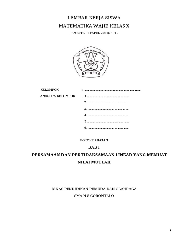 Lks Matematika Wajib Kelas X Docx