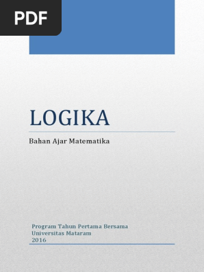 Program Tpb Unram 2016 Bahan Ajar Matematika Bab I Logika
