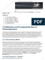 1.2 Definitions and Fundamental Ideas of Thermodynamics