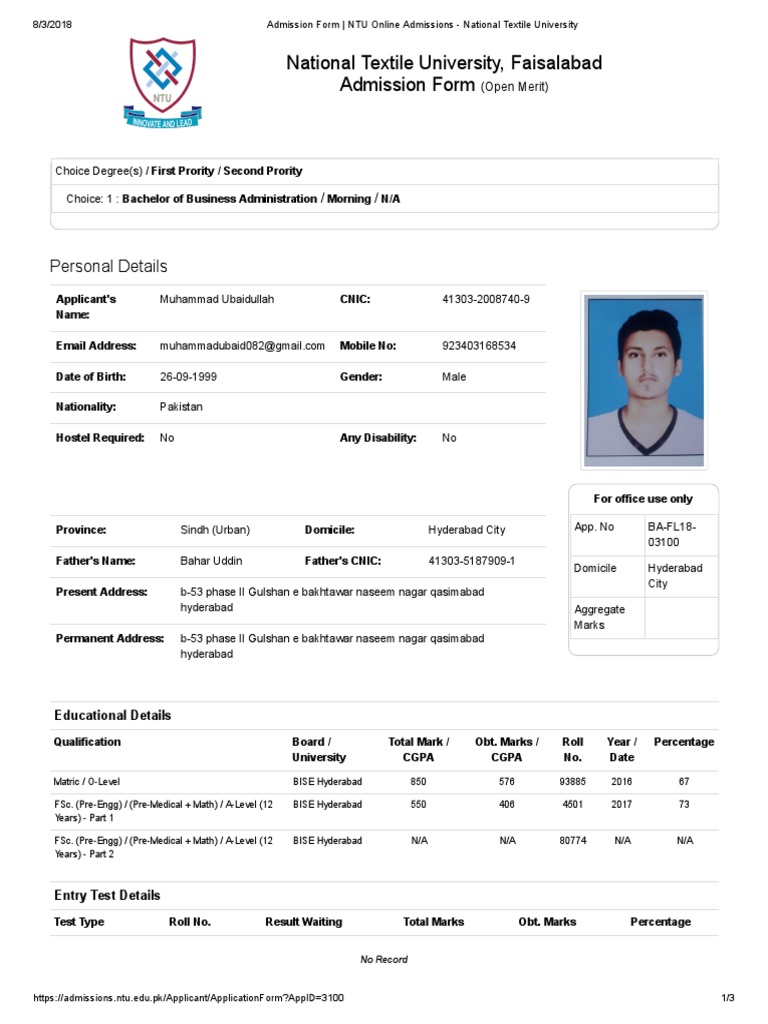 Ntu Admissions Form | Ask NTU Form – XRVN