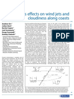 Coriolis Effects On Wind Jets and Cloudiness Along Coasts