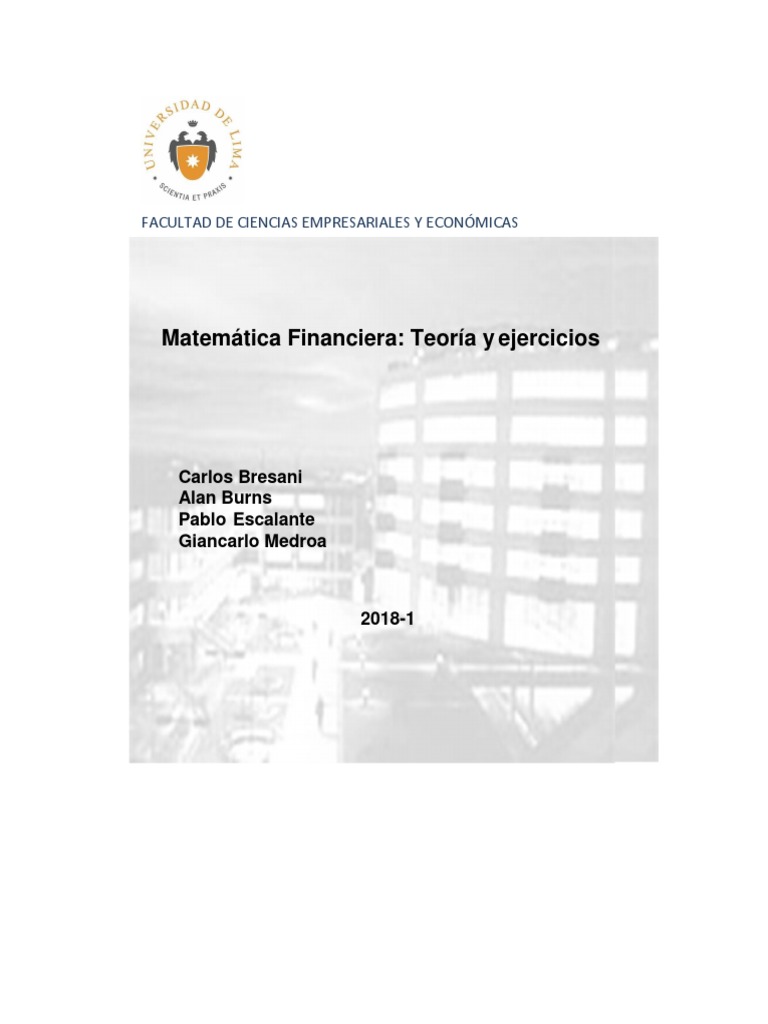 Matematica Financiera PDF | PDF | Interés | Finanzas Matemáticas
