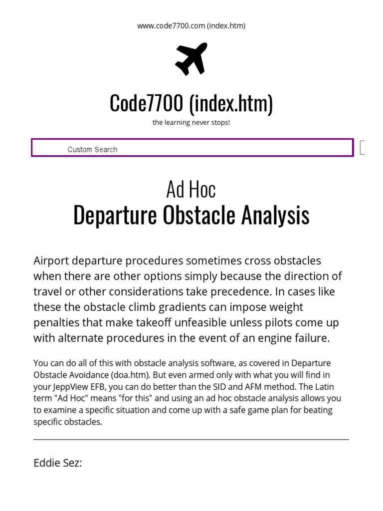 Ad Hoc Departure Strategies for Pilots | PDF | Aerospace | Aviation Safety