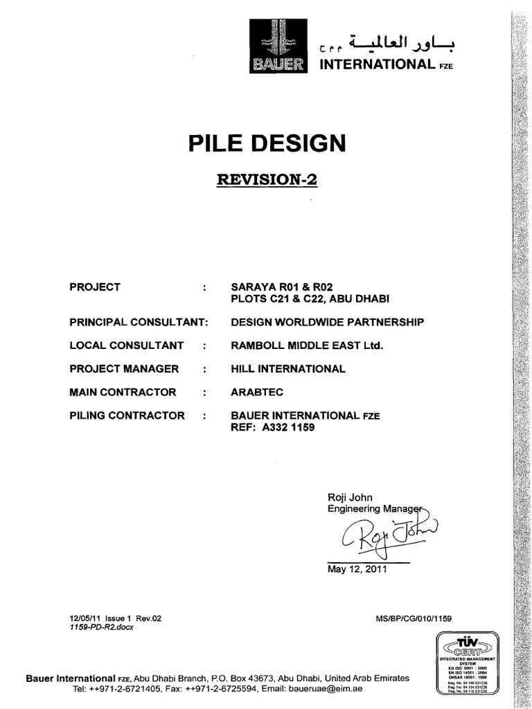 Pile Design Report for Saraya Project | PDF | Deep Foundation | Friction