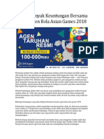 Meraih Banyak Keuntungan Bersama Master Agen Bola Asian Games 2018