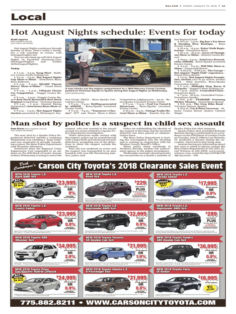 Hot August Nights Schedule Events For Today Local PDF Reno Toyota