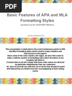 Basic Features of APA and MLA