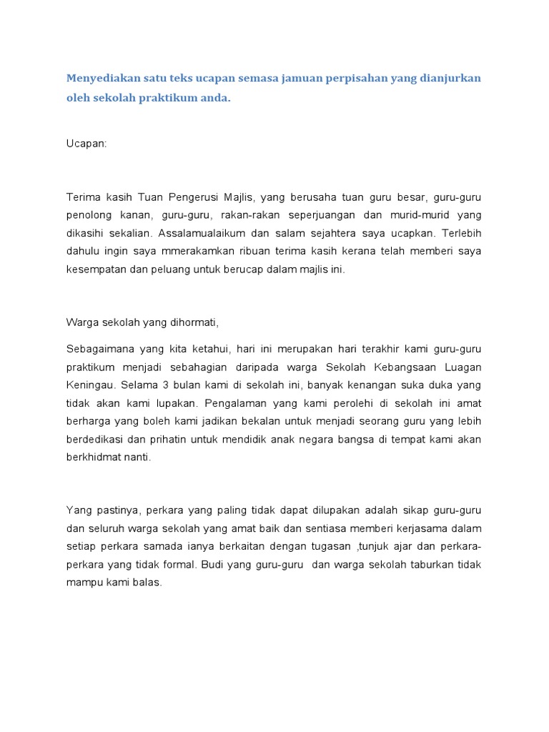 Ucapan Perpisahan Pdf