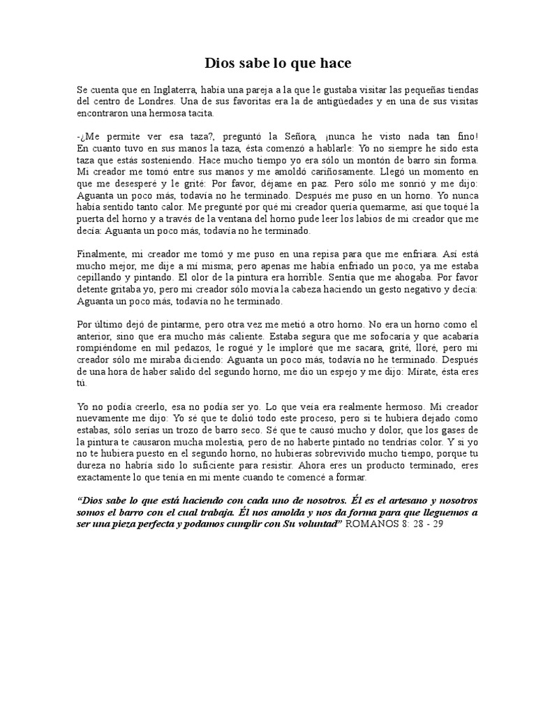 Dios Sabe Lo Que Hace | PDF | Ocio