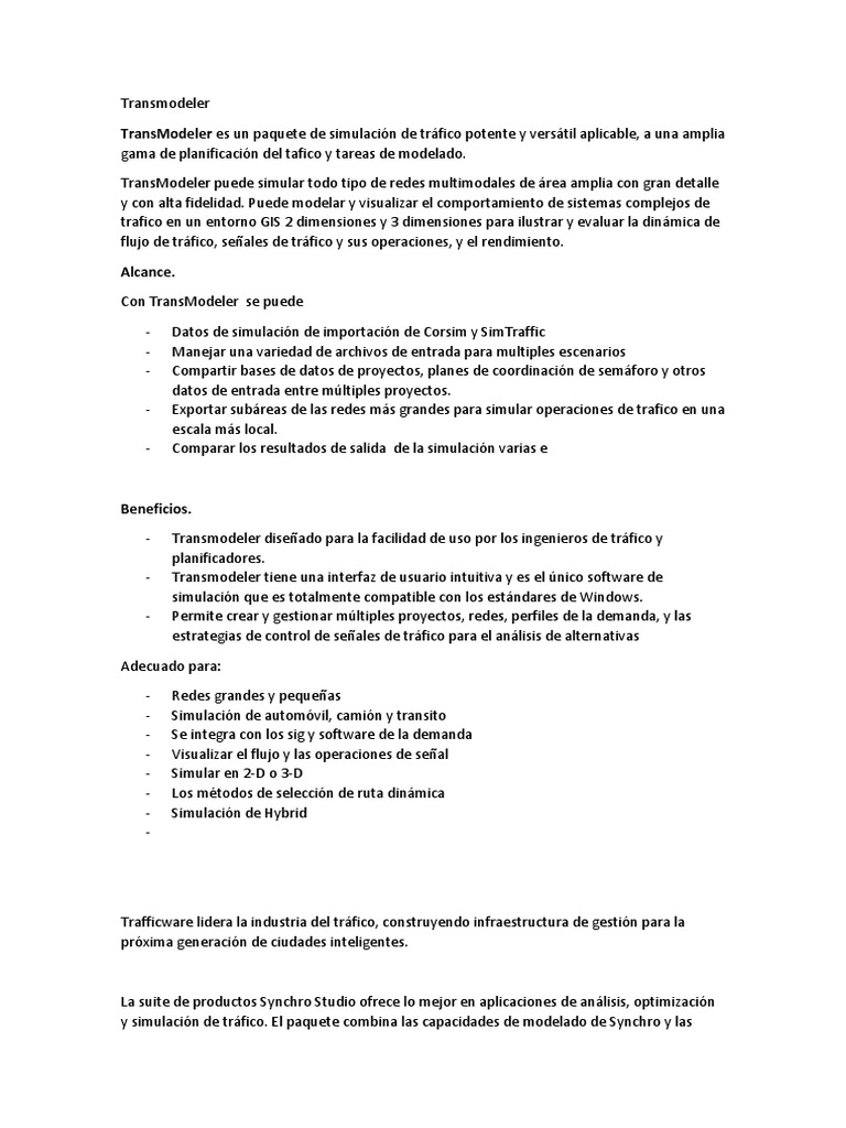Simulación de Tráfico con TransModeler | PDF | Simulación | Sistema de ...