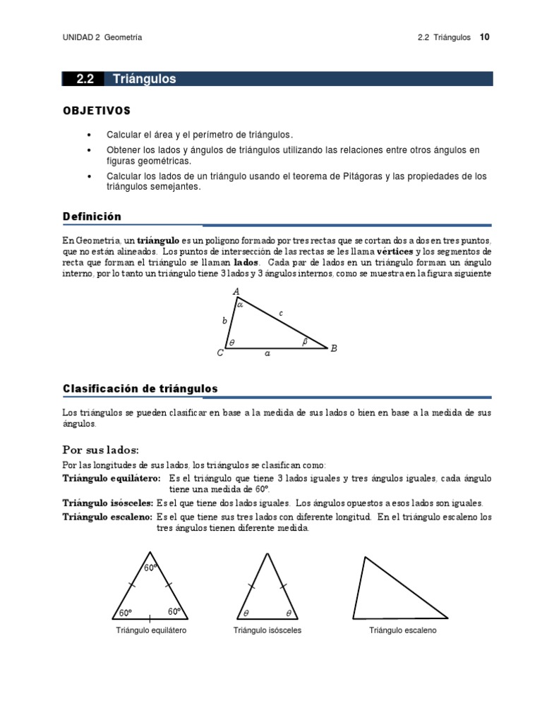Clasificación y propiedades de triángulos | PDF | Triángulo | Objetos ...