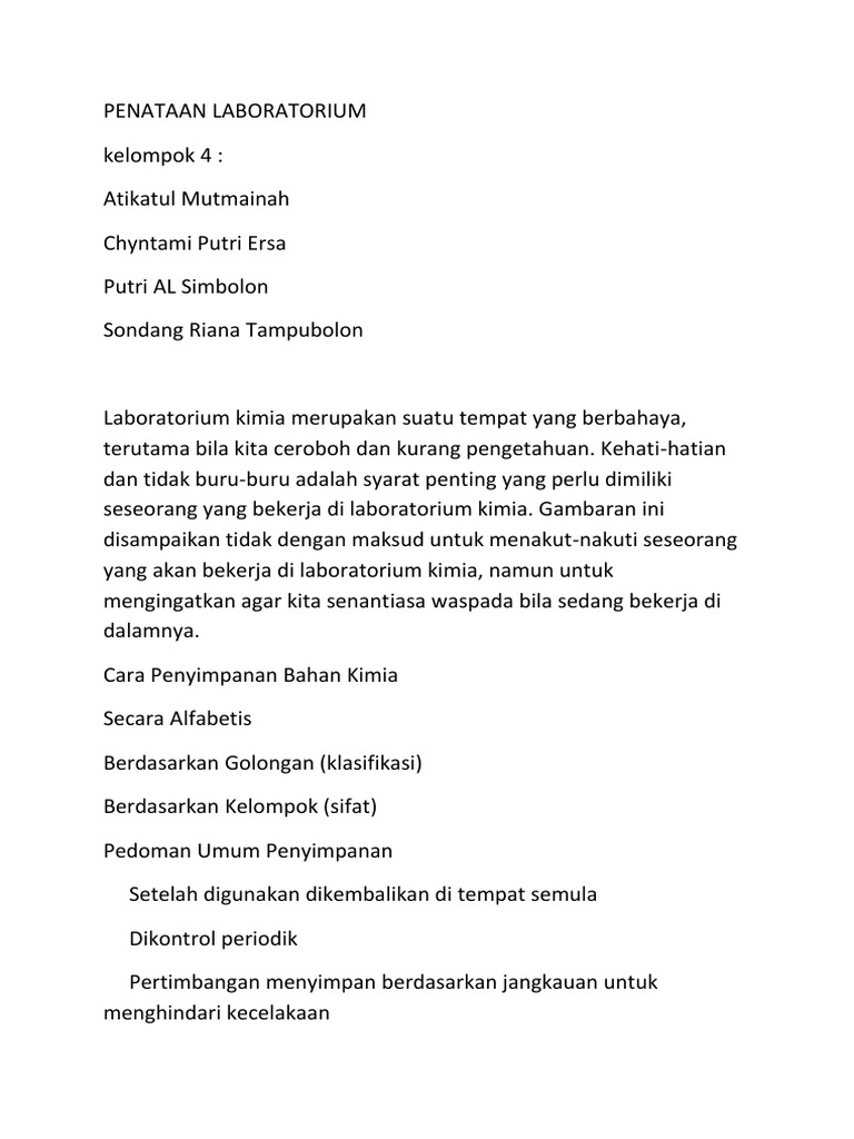 Penataan Laboratorium | PDF
