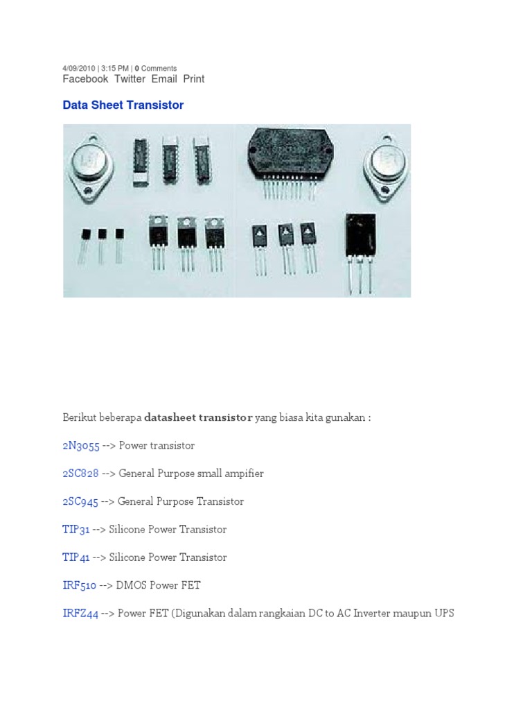 Data Sheet Transistor | PDF