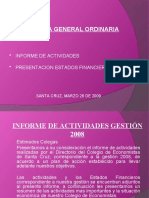 Informe Asamblea General Ordinaria 2009