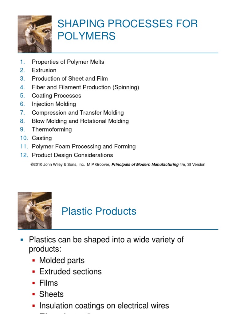 Shaping Processes For Plastics PDF PDF Spinning (Textiles) Extrusion