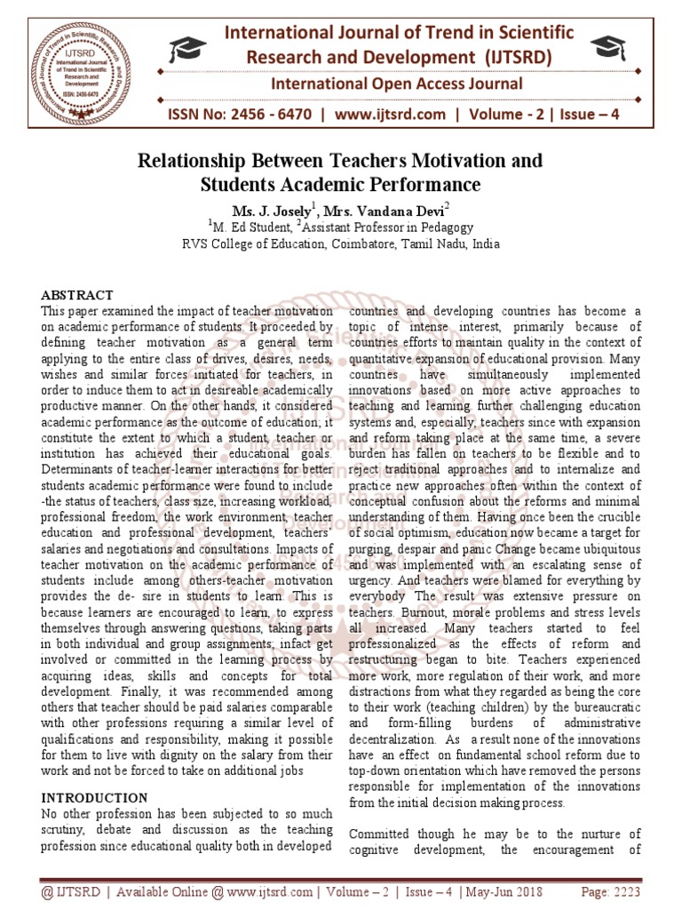 Teacher Motivation's Impact on Students | PDF | Motivation | Motivational